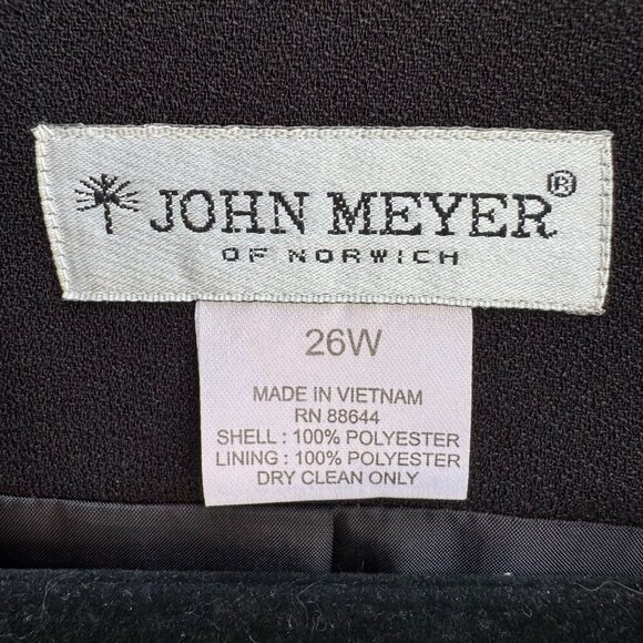 John Meyer Of Norwich Womens Black Contrast Stitch Open Front Blazer Jacket 26W - Picture 4 of 8